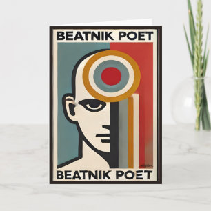 Mid-Century-Modern-Kunst Beatnik-Dichter Karte