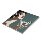 Mid Century Modern Kunst Die Martini-Diva Fliese (Seite)