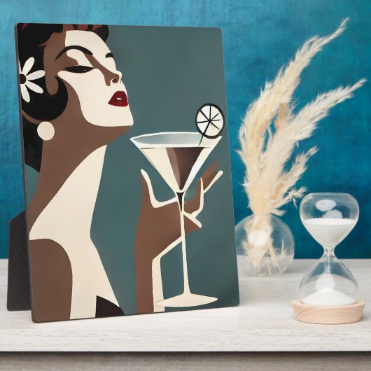 Mid Century Modern Kunst Die Martini-Diva Fotoplatte (Seite)