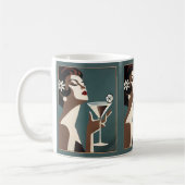 Mid Century Modern Kunst Die Martini-Diva Kaffeetasse (Links)