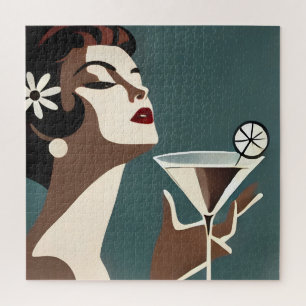 Mid Century Modern Kunst Die Martini-Diva Puzzle
