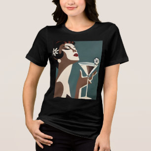 Mid Century Modern Kunst Die Martini-Diva Tri-Blend Shirt
