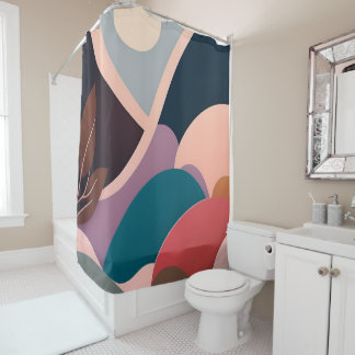 Mid-Century-Modern-Kunst-Duschvorhang – Erhebe dic Duschvorhang