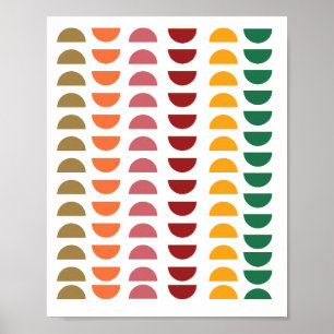 Mid-Century-Modern-Kunst Geometrische Retro-70er-F Poster