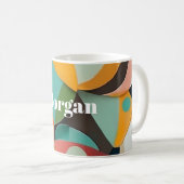 Mid Century Modern Kunst Monogramm oder Name, Geom Kaffeetasse (VorderseiteRechts)