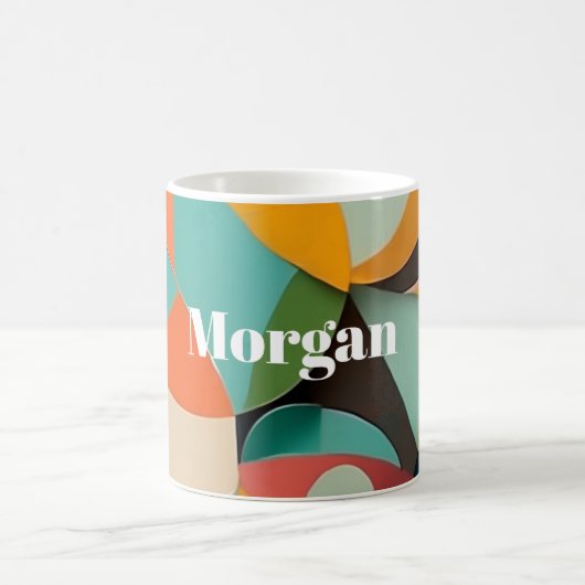 Mid Century Modern Kunst Monogramm oder Name, Geom Kaffeetasse (Mittel)