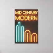Mid-Century-Modern-Kunst Neon-Schild Design Leinwanddruck (Vorderseite)