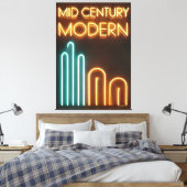 Mid-Century-Modern-Kunst Neon-Schild Design Leinwanddruck (Insitu (Schlafzimmer))