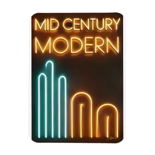 Mid-Century-Modern-Kunst Neon-Schild Design Magnet (Vertikal)