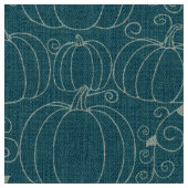 Mid-Century Modern Kürbis Teal Stoff (Nahaufnahme)