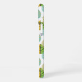 Mid Century Modern Leaves in Green and Gold iPhone Hülle (Linke Seite)
