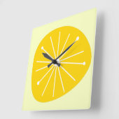 Mid-Century Modern LEMONEN-EXPLOSION KÜCHENUHR Quadratische Wanduhr (Winkel)
