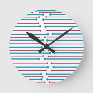 Mid-Century Modern Lines  Runde Wanduhr