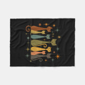Mid-century Modern Look Atomic Age 50s 60s Cat Shi Fleecedecke (Vorderseite (Horizontal))