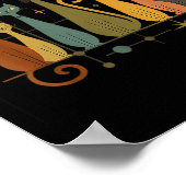 Mid-century Modern Look Atomic Age 50s 60s Cat Shi Poster (Ecke)