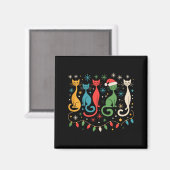 Mid Century Modern Look Cats Xmas Retro 50s 60s Magnet (Vorderseite/Rückseite)