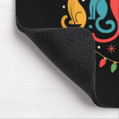 Mid Century Modern Look Cats Xmas Retro 50s 60s Mousepad (Ecke)