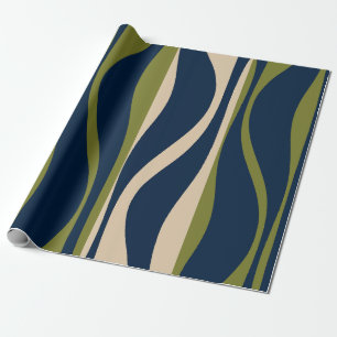 Mid Century Modern Lounge gestreifte Retro-Ogee Geschenkpapier
