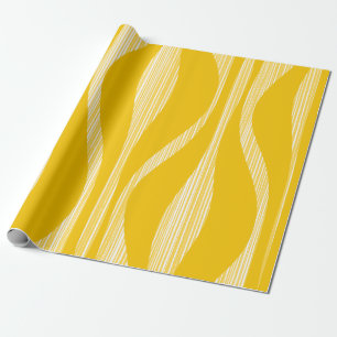 Mid Century Modern Lounge-Muster Gelb Geschenkpapier
