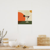 "Mid-Century Modern Martini" Art Print. Poster (Küche)