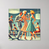 Mid Century Modern Martini Dance Cocktail Party Leinwanddruck (Vorderseite)