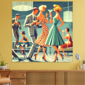 Mid Century Modern Martini Dance Cocktail Party Leinwanddruck (Insitu (Wohnzimmer))