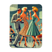 Mid Century Modern Martini Dance Cocktail Party Magnet (Vertikal)