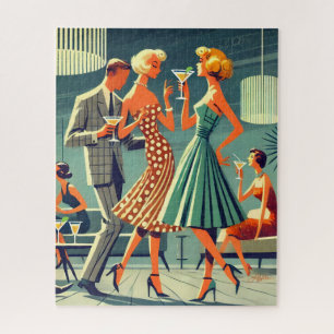 Mid Century Modern Martini Dance Cocktail Party Puzzle