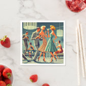 Mid Century Modern Martini Dance Cocktail Party Serviette (Beispiel)