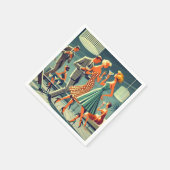 Mid Century Modern Martini Dance Cocktail Party Serviette (Ecke)