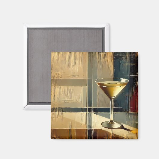 Mid Century Modern Martini in a Moonbeam Magnet (Vorderseite/Rückseite)