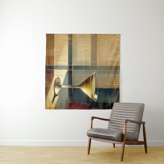 Mid Century Modern Martini in a Moonbeam Wandteppich (Beispiel (Horizontal))