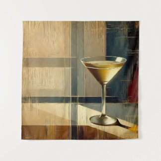 Mid Century Modern Martini in a Moonbeam Wandteppich