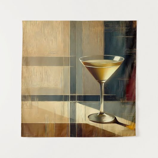 Mid Century Modern Martini in a Moonbeam Wandteppich (Vorderseite)
