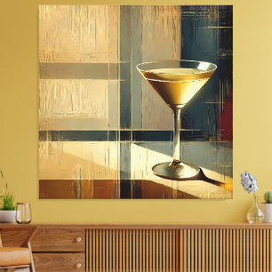 Mid Century Modern Martini in einem Mondstrahl Leinwanddruck