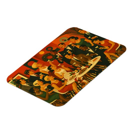 Mid Century Modern Martini Intellectuals Christmas Magnet (Linke Seite)