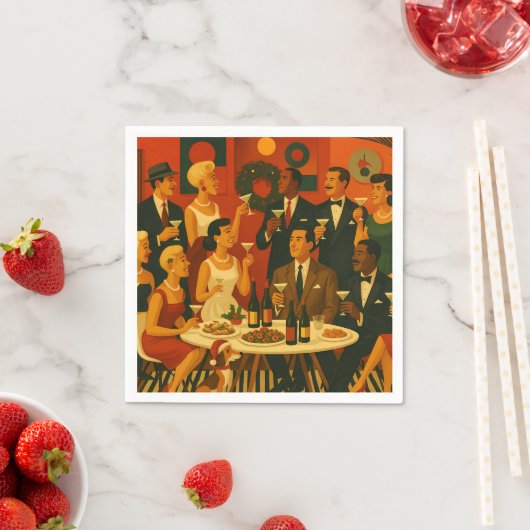 Mid Century Modern Martini Intellectuals Christmas Serviette (Beispiel)