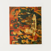 Mid Century Modern Martini Intellectuals Christmas Wandteppich (Vorderseite)