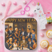 Mid Century Modern Martini Intellectuals New Year Pappteller (Party)