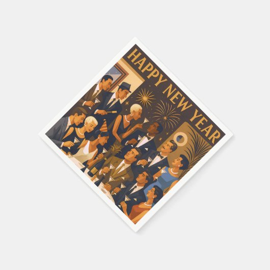 Mid Century Modern Martini Intellectuals New Year Serviette (Ecke)