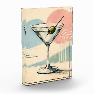 Mid Century Modern Martini Pastell Minimalistische Fotoblock