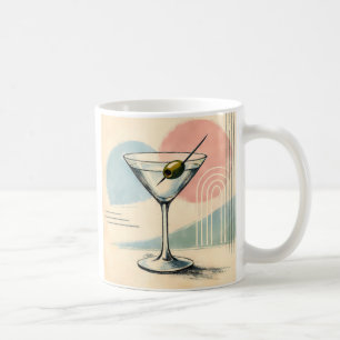 Mid Century Modern Martini Pastell Minimalistische Kaffeetasse
