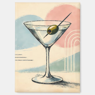 Mid Century Modern Martini Pastell Minimalistische Magnet