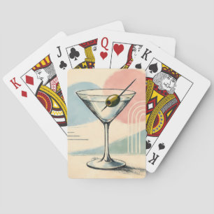 Mid Century Modern Martini Pastell Minimalistische Spielkarten