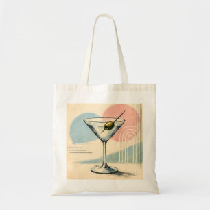Mid Century Modern Martini Pastell Minimalistische Tragetasche