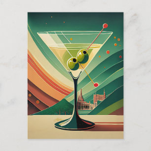 Mid Century Modern Martini Reise Kathedrale Aussic Postkarte