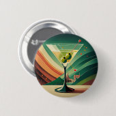 Mid Century Modern Martini Reise Kathedralenblick Button (Vorne & Hinten)