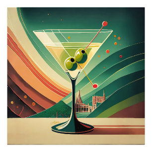 Mid Century Modern Martini Reise Kathedralenblick Fotodruck