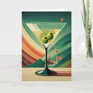 Mid Century Modern Martini Reise Kathedralenblick Karte