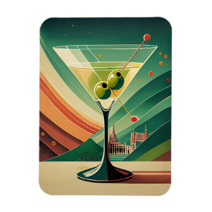 Mid Century Modern Martini Reise Kathedralenblick Magnet